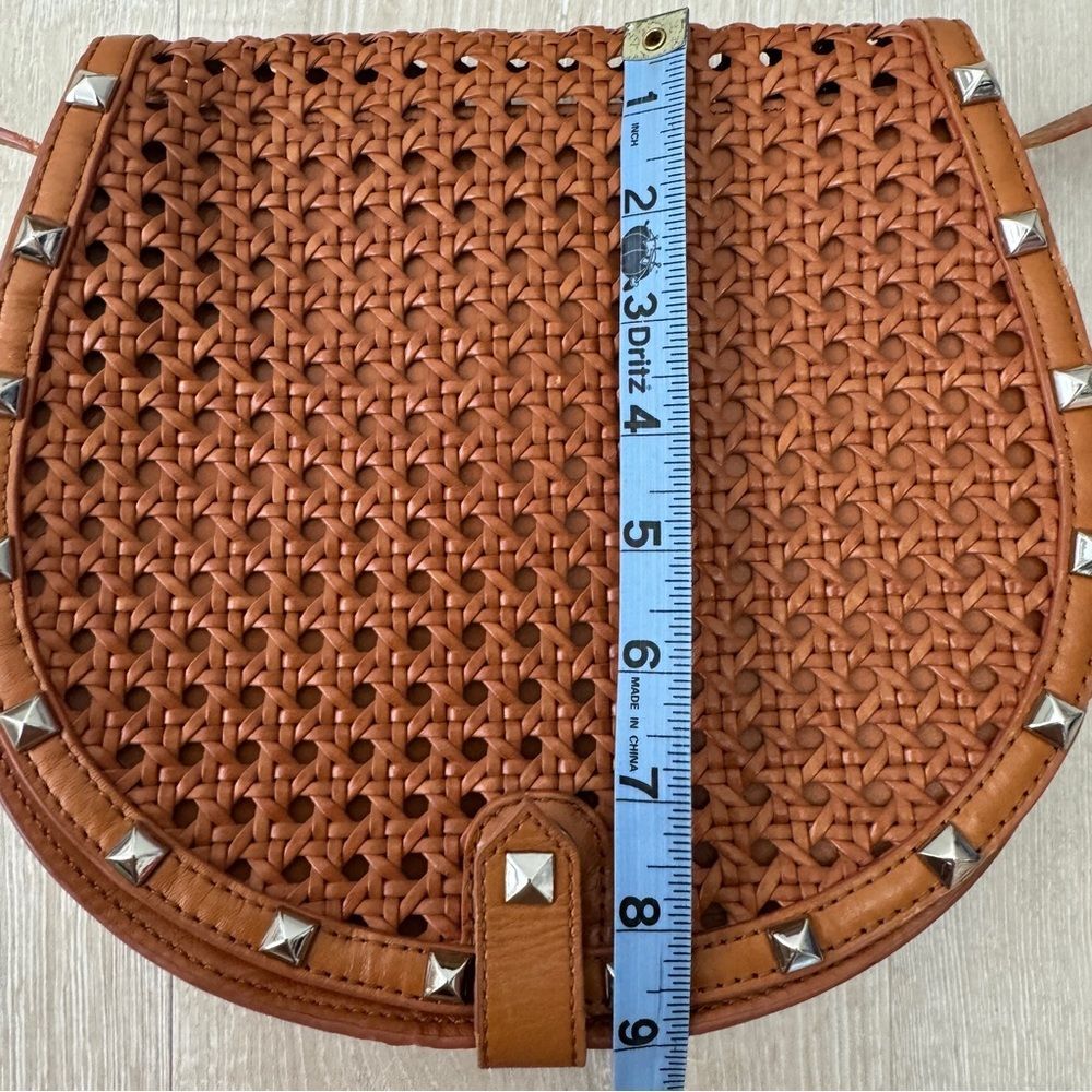 Rebecca Minkoff Skylar Woven Leather Crossbody Bag Tan - Picture 7 of 16